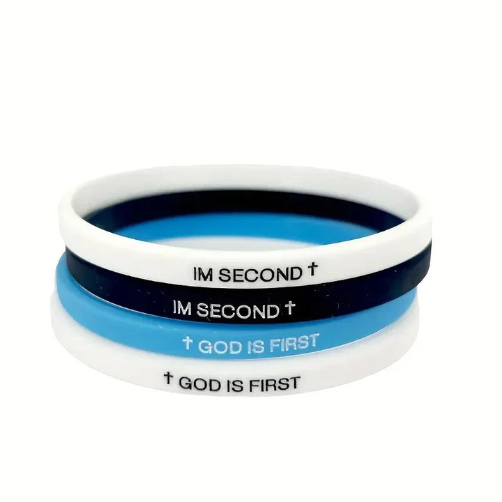2pcs Mens Black White Silicone Bracelets With For Cross Symbol Durable Minimalist Wristbands Spiritual  Accessories For Men Gift