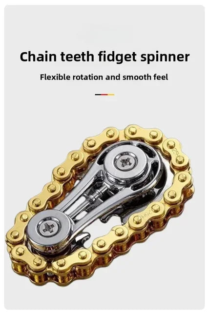 Sprocket Flywheel Flywheel Flying Top Flying Disk Anti-Anxiety Ornaments Metal Bicycle Chain EDC Rotating Flying Disk Adult Toy