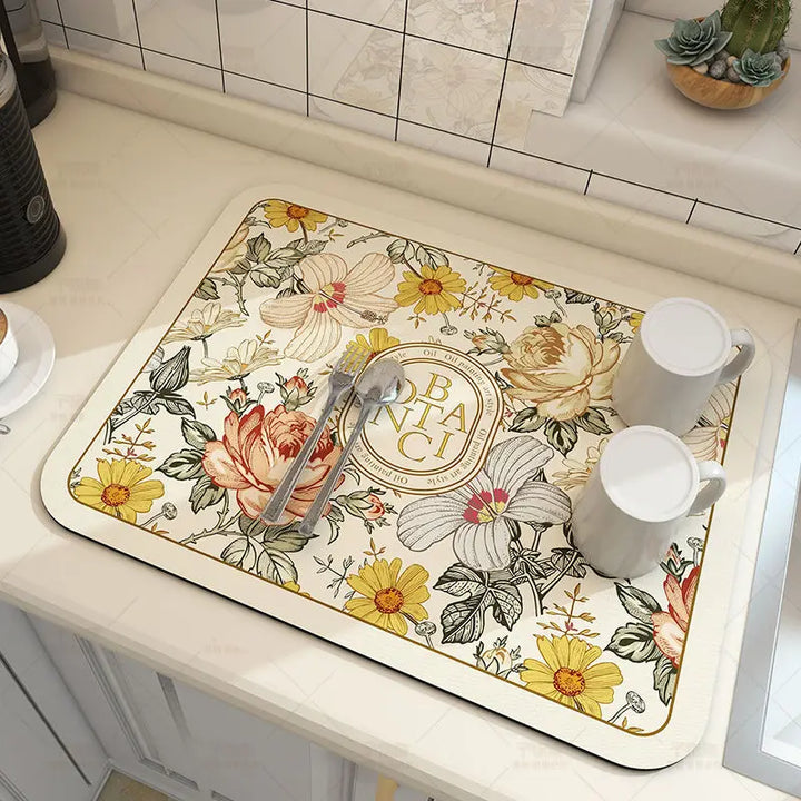 Large Kitchen Super Absorbent Mat Coffee Dish Draining Mat Drying