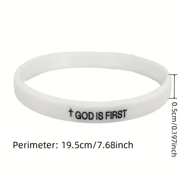 2pcs Mens Black White Silicone Bracelets With For Cross Symbol Durable Minimalist Wristbands Spiritual  Accessories For Men Gift