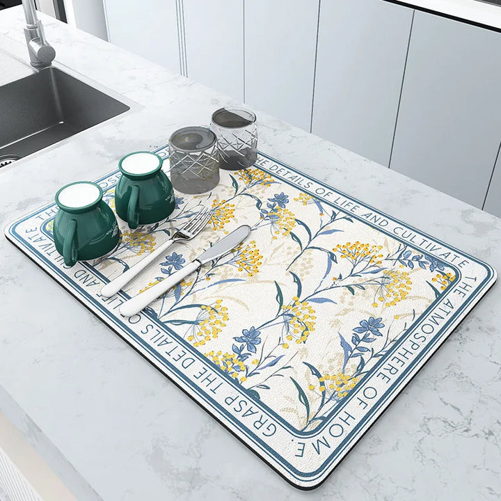 Large Kitchen Super Absorbent Mat Coffee Dish Draining Mat Drying