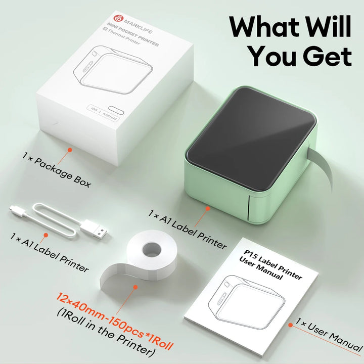 Marklife P15 Bluetooth Label Printer & Label Refills