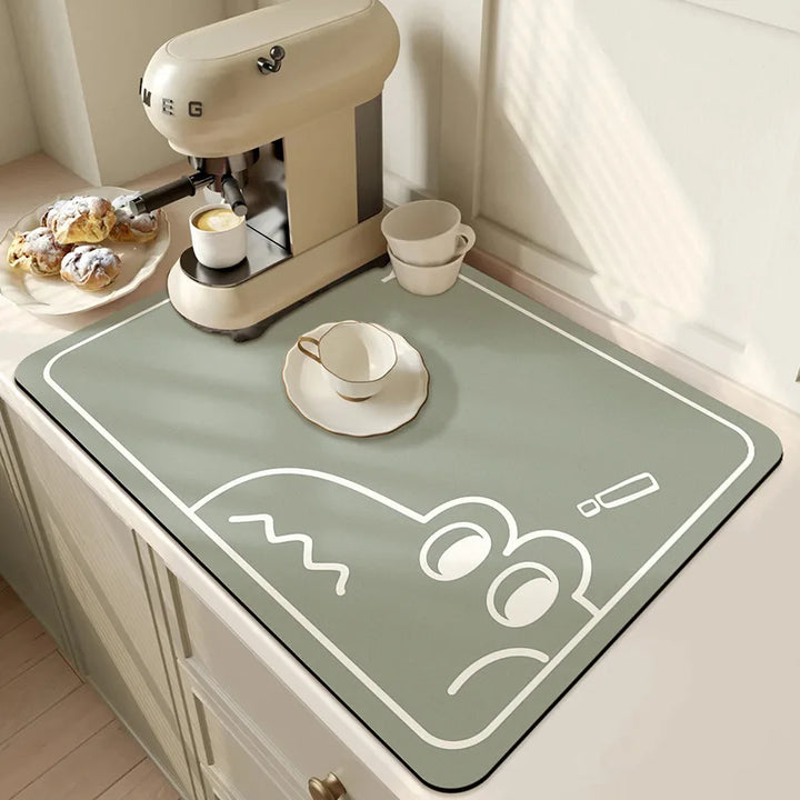 Large Kitchen Super Absorbent Mat Coffee Dish Draining Mat Drying
