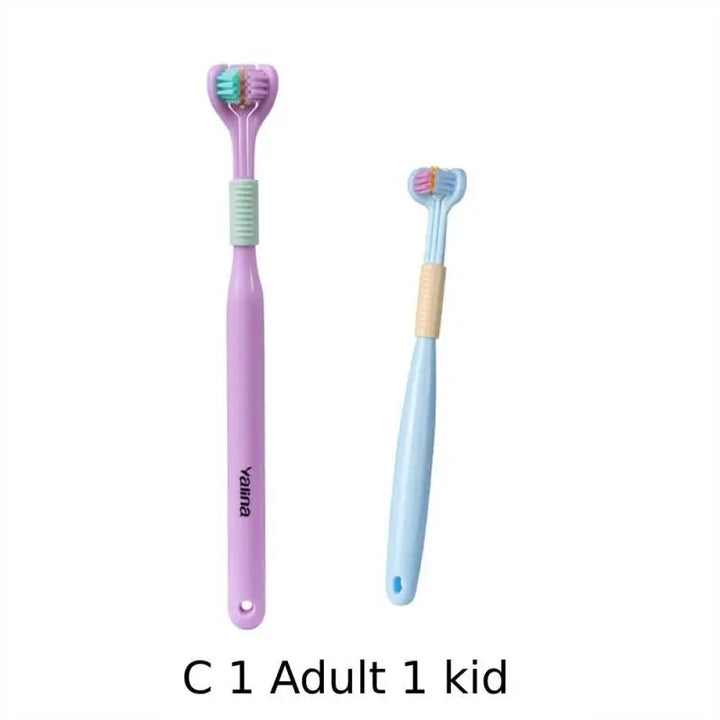 3D Stereo Three-Sided Toothbrush Ultra Fine Soft Hair Adult Kid Toothbrushes