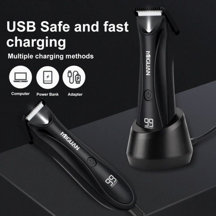Men's Body Trimmer Groomers Electric,Hair Clipper Hair Shavers Digital Display with Docking Station Rechargeable Lithium Battery