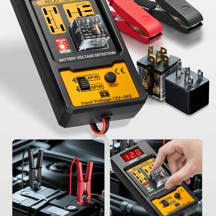 ANENG 11-25V Relay Detector RT01 Digital Universal 4/5 Pins Car Battery Vehicle Detection Digital Display Voltage Battery Tester