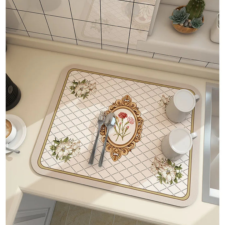 Large Kitchen Super Absorbent Mat Coffee Dish Draining Mat Drying