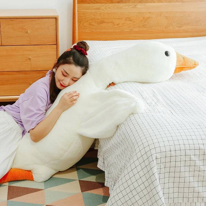 190cm Cute Big White Goose Pillow Decoration Stuffed Toy Big Goose Doll Sleeping In Bed Christmas Gift Girl Plush Stuffed Toys