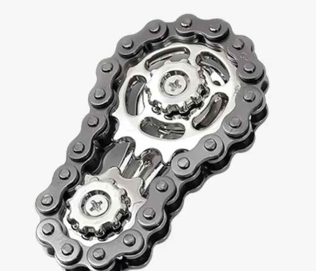 Sprocket Flywheel Flywheel Flying Top Flying Disk Anti-Anxiety Ornaments Metal Bicycle Chain EDC Rotating Flying Disk Adult Toy