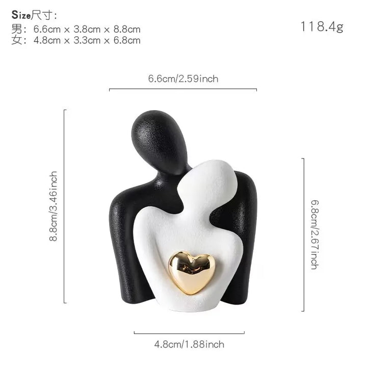 1Pc Romantic Love Embrace Statue Ornament Couple Set Bedroom Interior Decoration Valentine's Day Gift