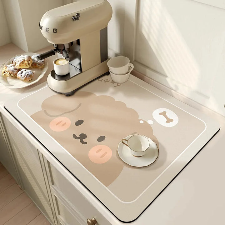 Large Kitchen Super Absorbent Mat Coffee Dish Draining Mat Drying