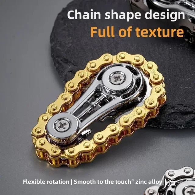 Sprocket Flywheel Flywheel Flying Top Flying Disk Anti-Anxiety Ornaments Metal Bicycle Chain EDC Rotating Flying Disk Adult Toy