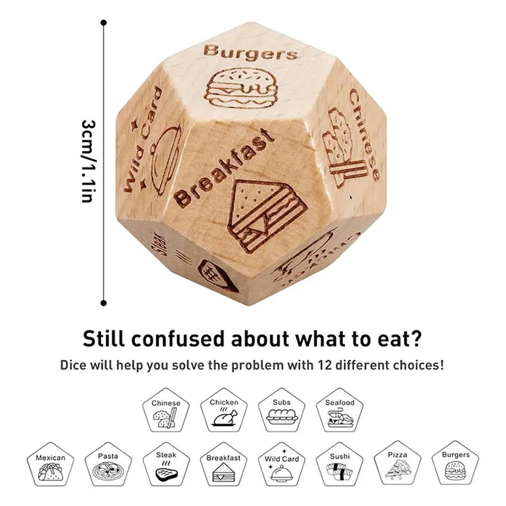 Dice for Her Him Couples Gift Ideas Food Decision Dice Games Christmas Birthday Valentines Day Gifts for Wife Husband