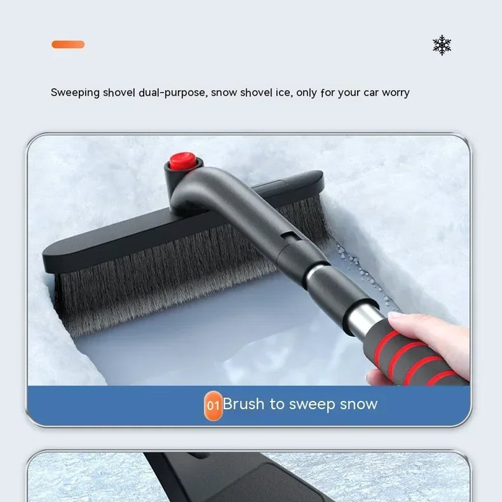 Winter Car Cleaner Extendable Snow Shovel Ice Scraper Brush Detachable Windshield Tool