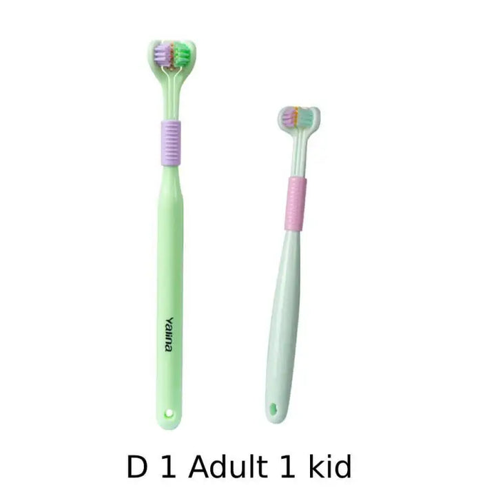 3D Stereo Three-Sided Toothbrush Ultra Fine Soft Hair Adult Kid Toothbrushes
