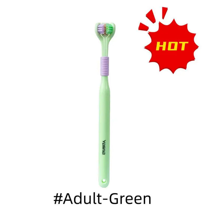 3D Stereo Three-Sided Toothbrush Ultra Fine Soft Hair Adult Kid Toothbrushes