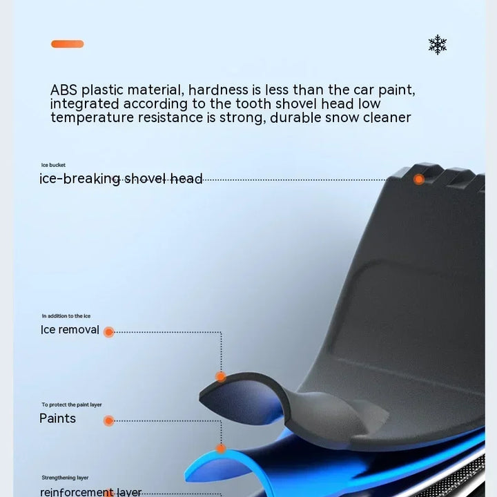 Winter Car Cleaner Extendable Snow Shovel Ice Scraper Brush Detachable Windshield Tool