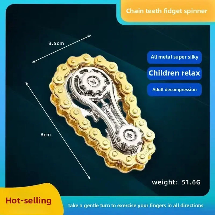 Sprocket Flywheel Flywheel Flying Top Flying Disk Anti-Anxiety Ornaments Metal Bicycle Chain EDC Rotating Flying Disk Adult Toy