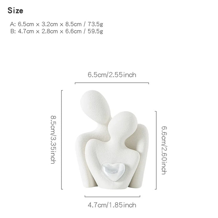 1Pc Romantic Love Embrace Statue Ornament Couple Set Bedroom Interior Decoration Valentine's Day Gift