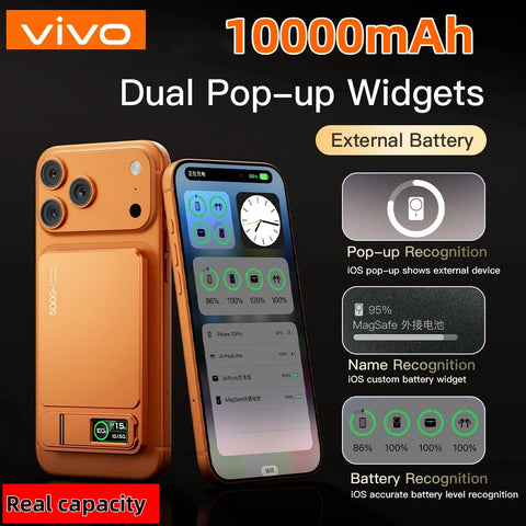 VIVO 10000mAh Magnetic Power Bank PD15W Wireless Fast Charging External Battery for Magsafe Powerbank for iPhone 17/16/15/14 New