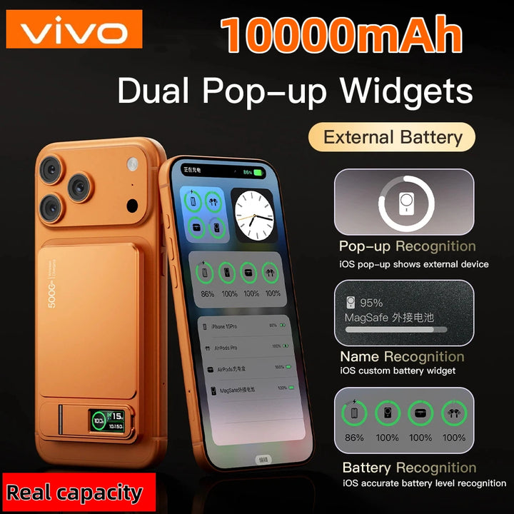 VIVO 10000mAh Magnetic Power Bank PD15W Wireless Fast Charging External Battery for Magsafe Powerbank for iPhone 17/16/15/14 New