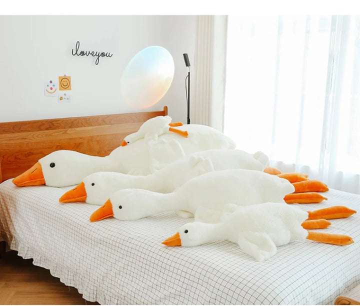 190cm Cute Big White Goose Pillow Decoration Stuffed Toy Big Goose Doll Sleeping In Bed Christmas Gift Girl Plush Stuffed Toys