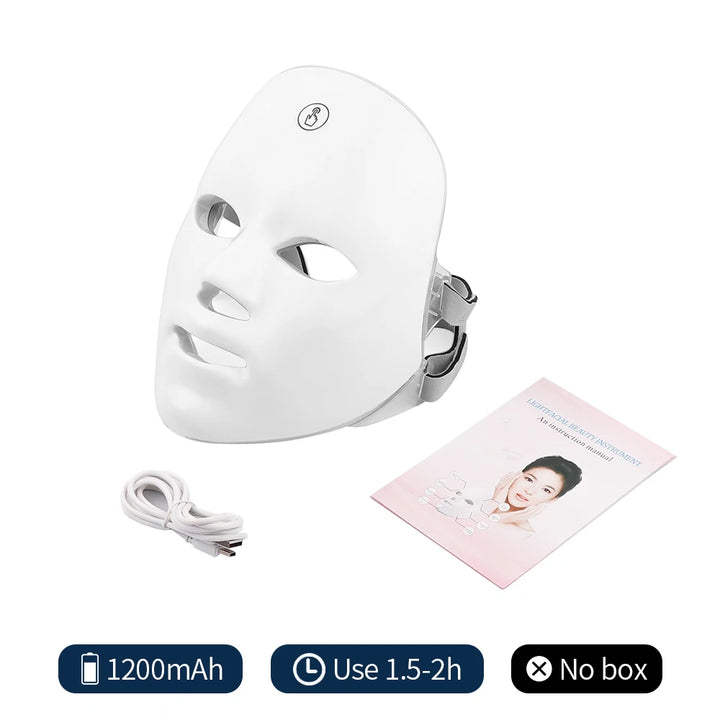 7 Colors LED Photon Facial Mask Skin Rejuvenation Anti Acne Facial Beauty Mask