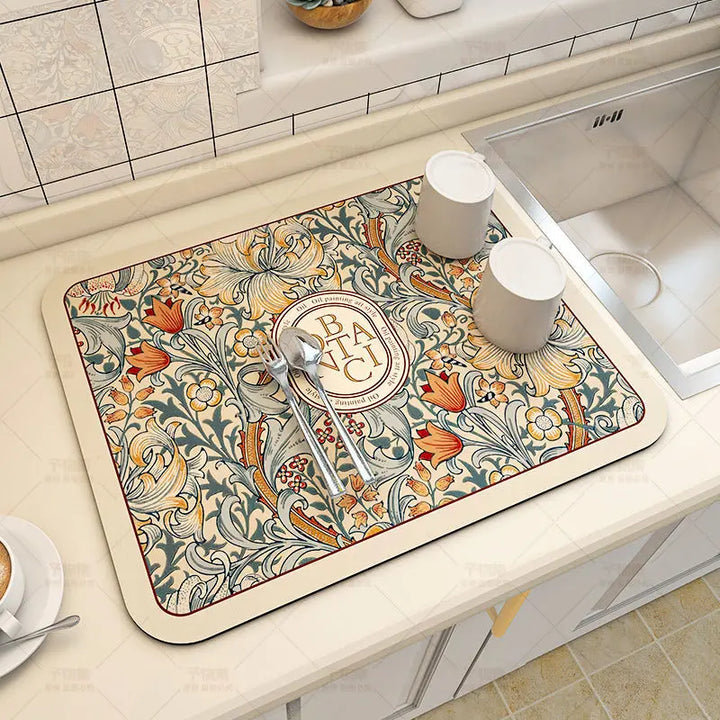 Large Kitchen Super Absorbent Mat Coffee Dish Draining Mat Drying