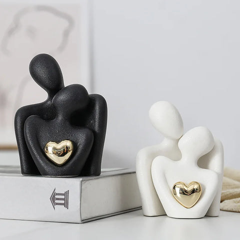 1Pc Romantic Love Embrace Statue Ornament Couple Set Bedroom Interior Decoration Valentine's Day Gift