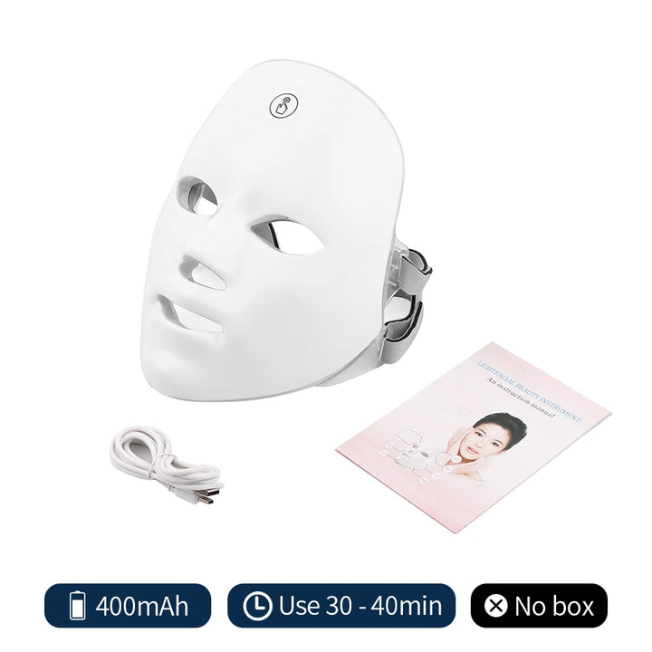 7 Colors LED Photon Facial Mask Skin Rejuvenation Anti Acne Facial Beauty Mask