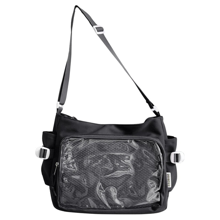 Women Ita Bag Cartoon Book Bag with Clear Window Teenagers School Bag Adjustable Strap Stylish Crossbody Bag Trendy Outdoor Bag