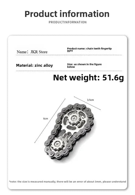 Sprocket Flywheel Flywheel Flying Top Flying Disk Anti-Anxiety Ornaments Metal Bicycle Chain EDC Rotating Flying Disk Adult Toy