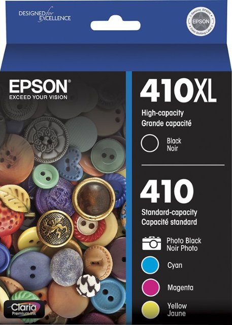 Epson 410XL Black & Photo Black Ink Cartridges, 5-Pack