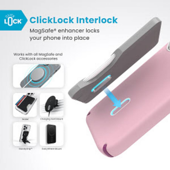 Presidio2 Pro MagSafe with ClickLock Apple iPhone 16 Pro Max Case - Wednesday Pink/Boysenberry Purple