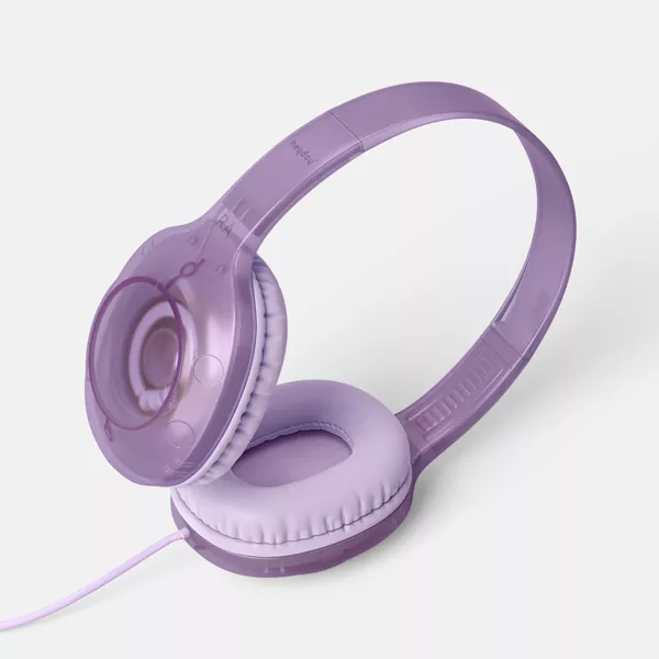 Wired on-Ear Translucent Jelly Headphones - Heyday™ Lavender: Built-in Microphone