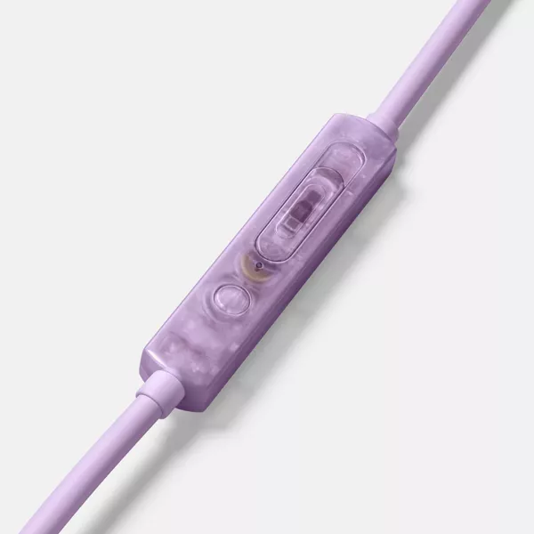 Wired on-Ear Translucent Jelly Headphones - Heyday™ Lavender: Built-in Microphone