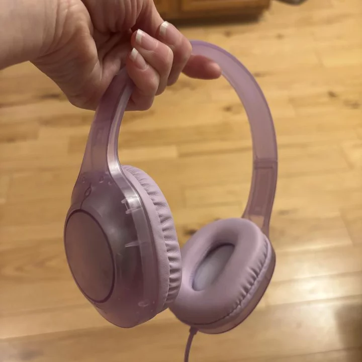 Wired on-Ear Translucent Jelly Headphones - Heyday™ Lavender: Built-in Microphone