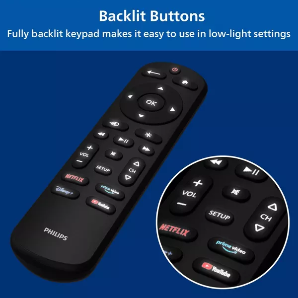 Philips One-Touch Programming Streaming Replacement Remote: Infrared TV Accessory