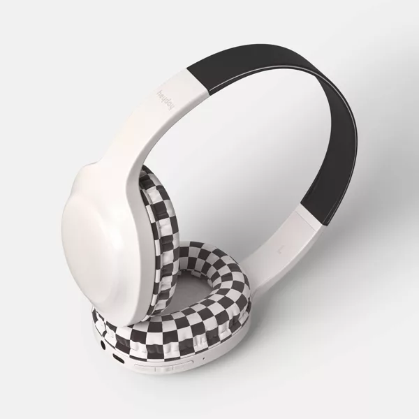 Wireless Built-in-Microphone Headphones - Heyday™ Brown Checkered: on-Ear, USB-C