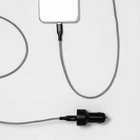 USB Car Charger with 6' USB-C to USB-C Braided Cable - Heyday™ Matte Black: 15.5W Output