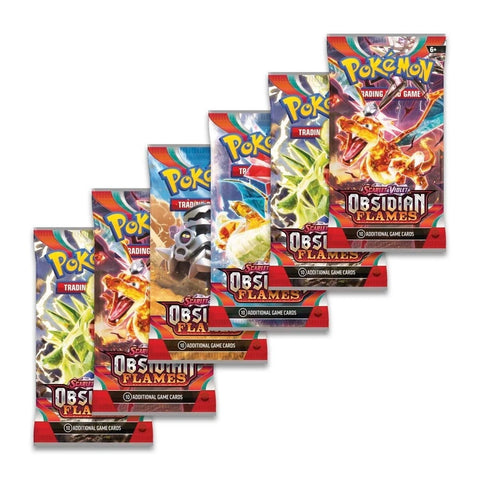 Obsidian Flames English booster pack — artwork reference, one pack per purchase
