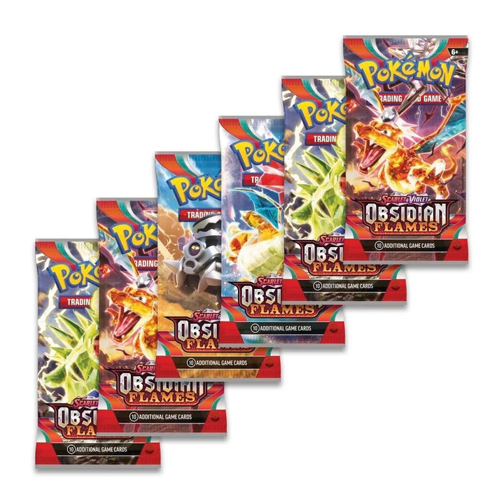 Obsidian Flames English booster pack — artwork reference, one pack per purchase